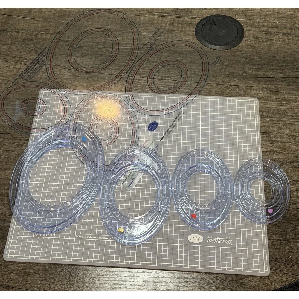 Creative Memories Custom Cutting‎ System Lot Blades Mat Templates Circles Ovals